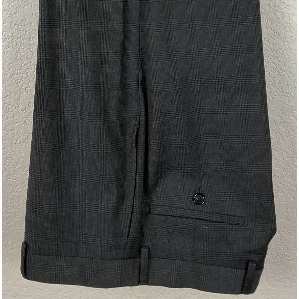 Ralph Lauren Mens Dress Pants 34x32 Gray Classic Glen Plaid